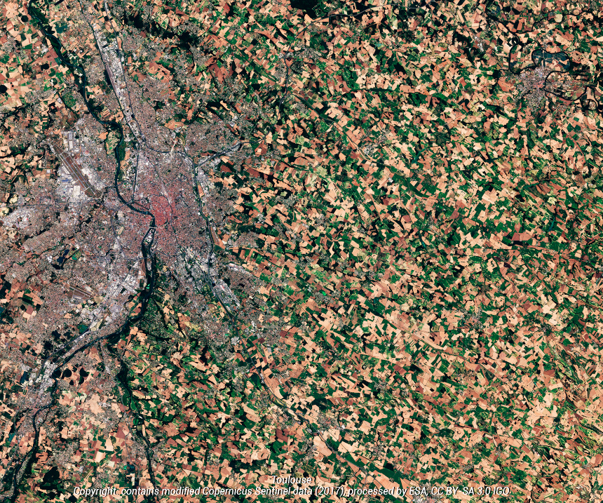 Toulouse Copyright: contains modified Copernicus Sentinel data (2017), processed by ESA, CC BY-SA 3.0 IGO